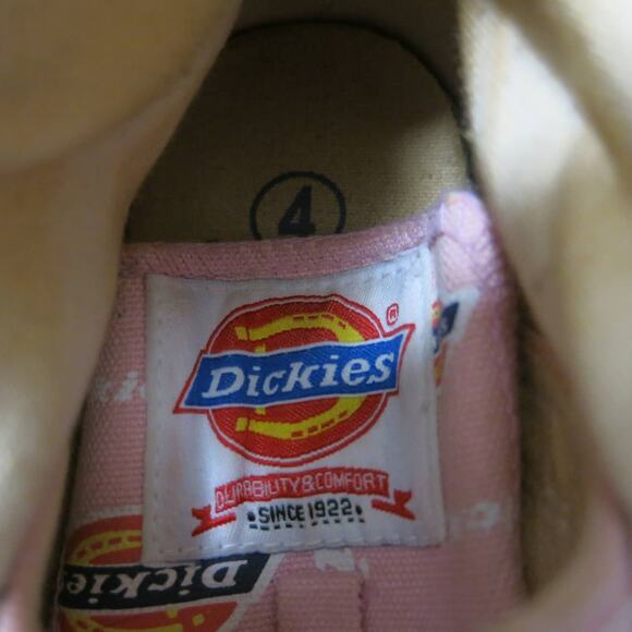DICKIES High Top Canvas Print Tennis Shoes Sneaker Size 4 Girls Lace Up Pink Y2K - Picture 8 of 13